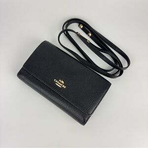 Coach Black Leather Mini Crossbody Bag